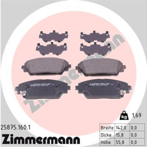 ZIMMERMANN 25875.160.1 Brzdové platničky Predné pre