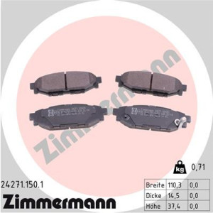 ZIMMERMANN 24271.150.1 Brzdové platničky Zadné pre