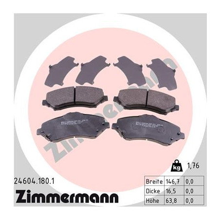 ZIMMERMANN 24604.180.1 Plaquettes de frein Avant pour