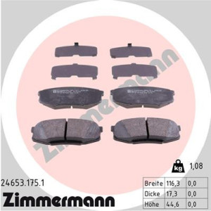 ZIMMERMANN 24653.175.1 Brzdové platničky Zadné pre