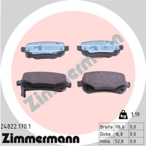 ZIMMERMANN 24822.170.1 Brzdové platničky Zadné pre