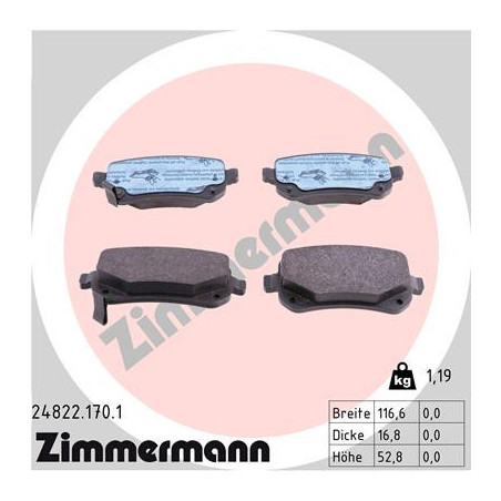 ZIMMERMANN 24822.170.1 Pastiglie freno Posteriore per