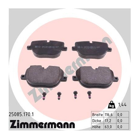 ZIMMERMANN 25085.170.1 Bremsbeläge Hinten für