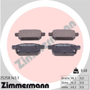 ZIMMERMANN 25258.145.1 Pastiglie freno Posteriore per