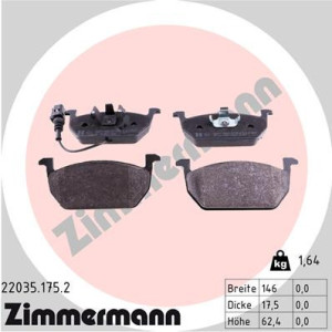 ZIMMERMANN 22035.175.2 Brake Pads Set Front for