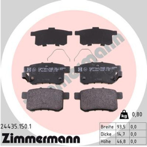 ZIMMERMANN 24435.150.1 Brzdové platničky Zadné pre