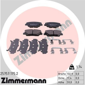 ZIMMERMANN 25757.175.2 Pastiglie freno Anteriore per