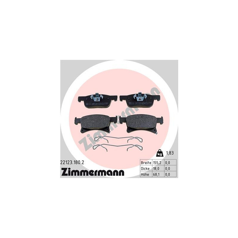 ZIMMERMANN 22123.180.2 Brzdové platničky