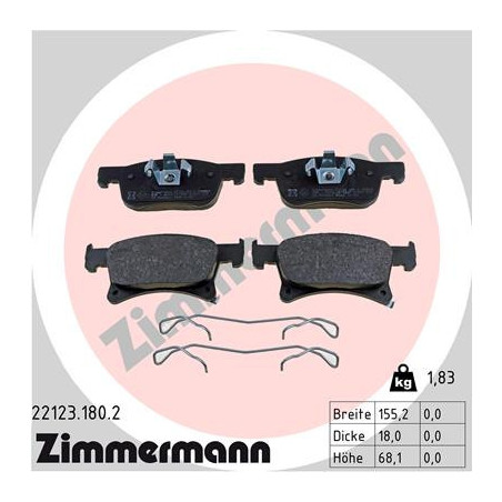 ZIMMERMANN 22123.180.2 Bremsbeläge