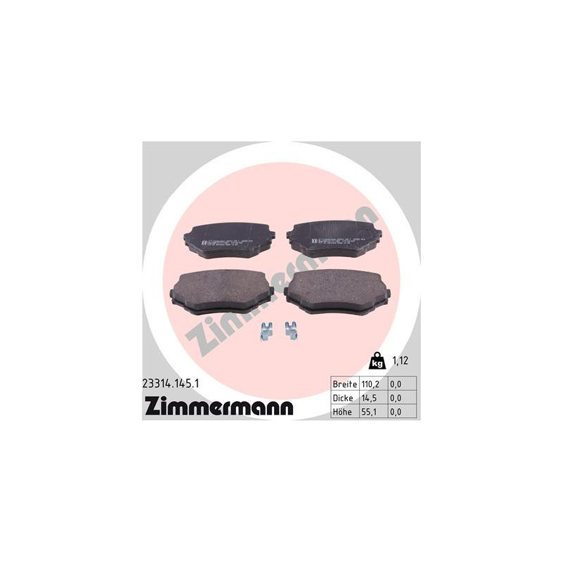 ZIMMERMANN 23314.145.1 Brake Pads Set