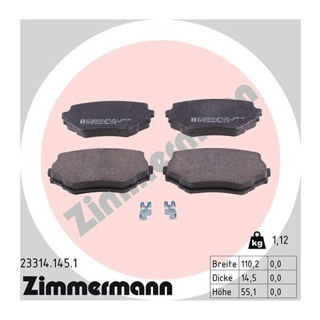 ZIMMERMANN 23314.145.1 Brzdové destičky