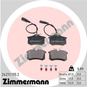 ZIMMERMANN 24211.170.2 Pastillas de freno Trasero para