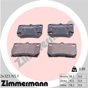ZIMMERMANN 24323.155.1 Brzdové platničky Zadné pre
