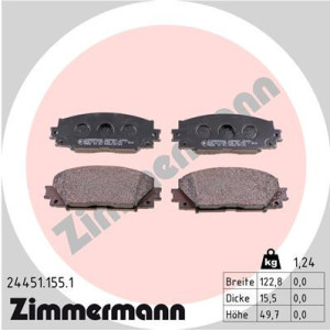 ZIMMERMANN 24451.155.1 Brzdové platničky Predné pre