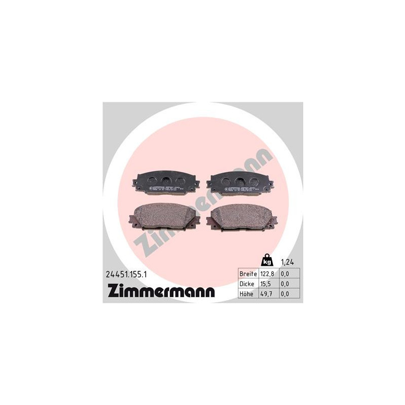ZIMMERMANN 24451.155.1 Bremsbeläge Vorne für
