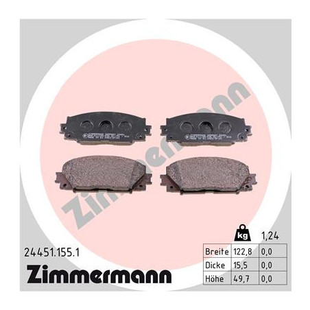 ZIMMERMANN 24451.155.1 Brzdové destičky Přední pro