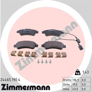 ZIMMERMANN 24465.190.4 Plaquettes de frein Arrière pour