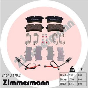 ZIMMERMANN 24643.170.2 Brzdové platničky Zadné pre