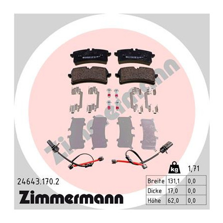 ZIMMERMANN 24643.170.2 Plaquettes de frein Arrière pour