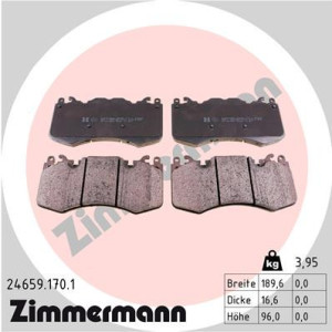 ZIMMERMANN 24659.170.1 Brzdové platničky Predné pre