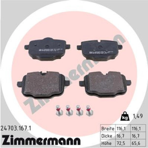 ZIMMERMANN 24703.167.1 Brzdové platničky Zadné pre