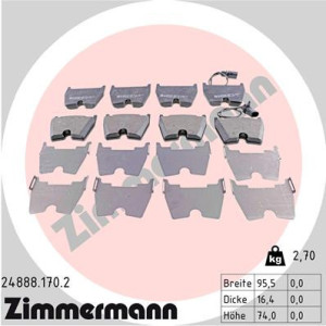 ZIMMERMANN 24888.170.2 Brake Pads Set Front for