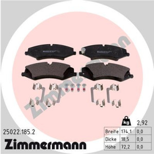 ZIMMERMANN 25022.185.2 Pastiglie freno Anteriore per