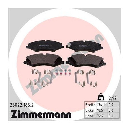 ZIMMERMANN 25022.185.2 Klocki hamulcowe Przód dla
