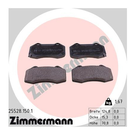 ZIMMERMANN 25528.150.1 Brzdové destičky Přední pro