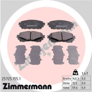 ZIMMERMANN 25725.155.1 Pastillas de freno Delantero para