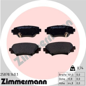 ZIMMERMANN 25878.140.1 Plaquettes de frein Arrière pour