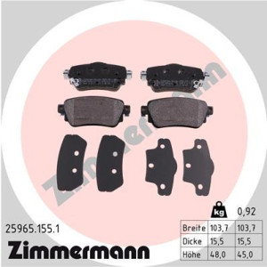 ZIMMERMANN 25965.155.1 Pastiglie freno Posteriore per