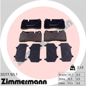 ZIMMERMANN 20217.165.1 Plaquettes de frein Avant pour