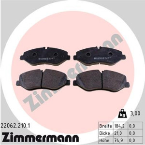 ZIMMERMANN 22062.210.1 Pastillas de freno Delantero para