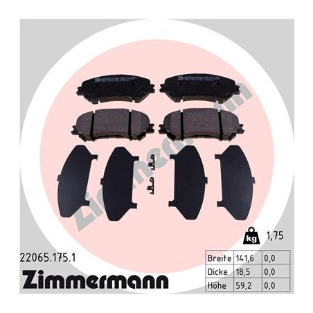 ZIMMERMANN 22065.175.1 Bremsbeläge