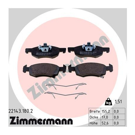 ZIMMERMANN 22143.180.2 Klocki hamulcowe