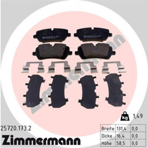 ZIMMERMANN 25720.173.2 Bremsbeläge Hinten für