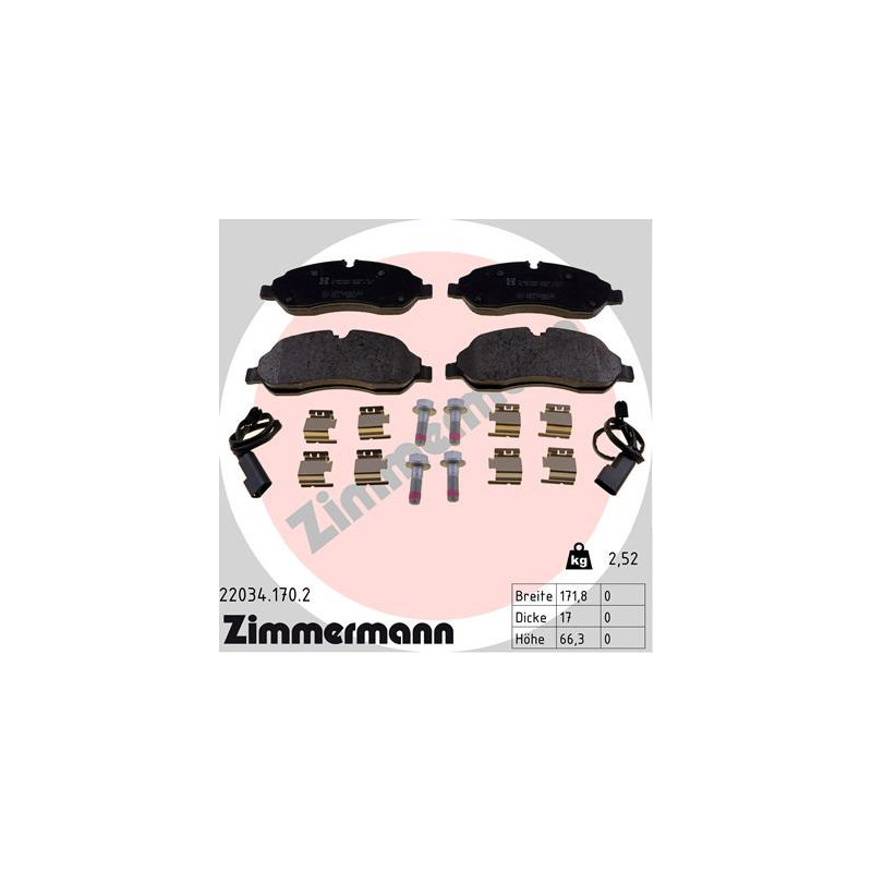 ZIMMERMANN 22034.170.2 Pastillas de freno
