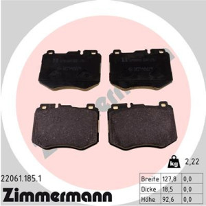 ZIMMERMANN 22061.185.1 Brake Pads Set Front for