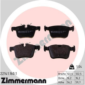 ZIMMERMANN 22141.160.1 Brzdové platničky Zadné pre
