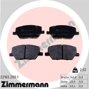 ZIMMERMANN 22165.200.1 Plaquettes de frein Avant pour