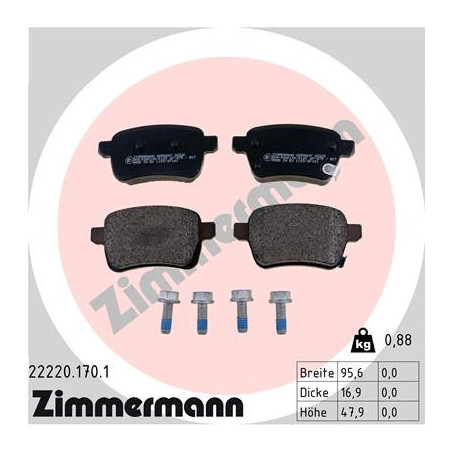 ZIMMERMANN 22220.170.1 Brzdové platničky Zadné pre