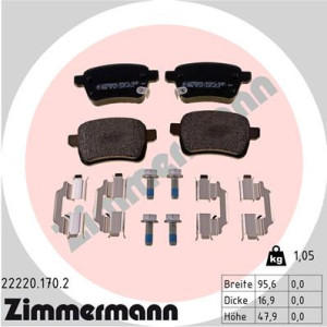 ZIMMERMANN 22220.170.2 Brzdové platničky Zadné pre