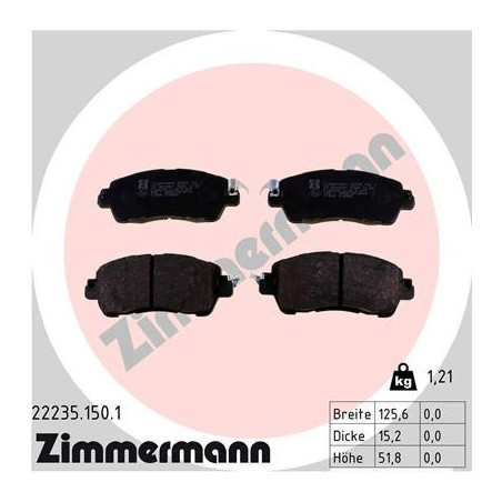 ZIMMERMANN 22235.150.1 Klocki hamulcowe Przód dla