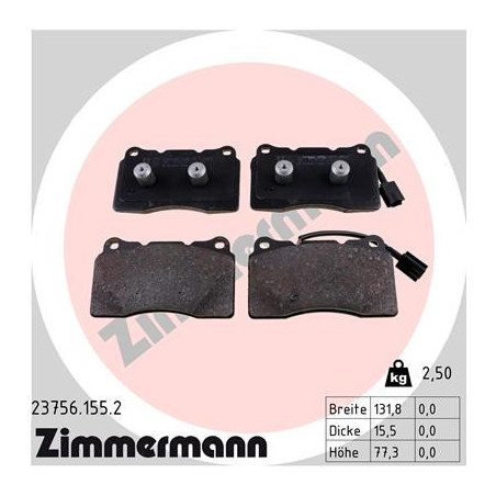ZIMMERMANN 23756.155.2 Brzdové destičky Přední pro