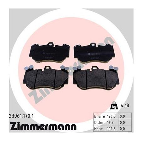 ZIMMERMANN 23961.170.1 Pastillas de freno Delantero para