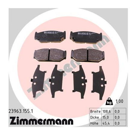 ZIMMERMANN 23963.155.1 Klocki hamulcowe Przód dla
