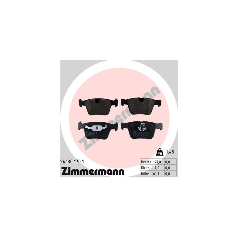 ZIMMERMANN 24180.170.1 Brake Pads Set Rear for
