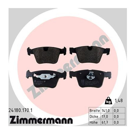 ZIMMERMANN 24180.170.1 Brzdové destičky Zadní pro