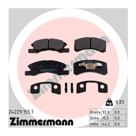 ZIMMERMANN 24229.155.1 Plaquettes de frein Avant pour